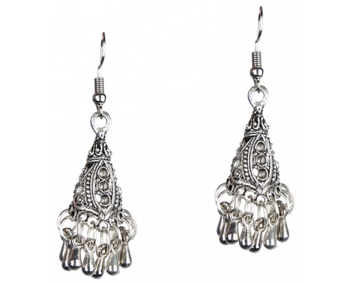 Silver Oxidized Earrings Jhumka Jhumki Bali Imitation Indian Bollywood Ethnic Wedding Jewelry H20